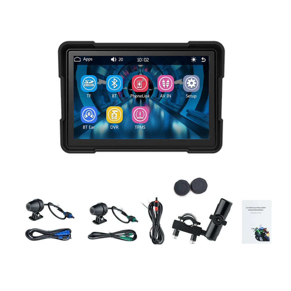 Motorcycle Navigator Buildin Carplay&Android Auto WaterProof 5Inch Linux System