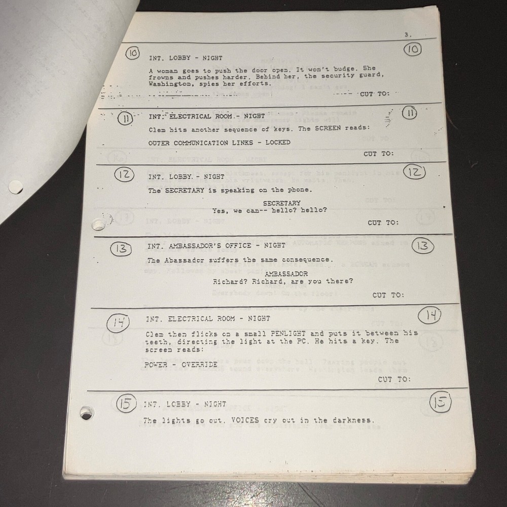 T-FORCE (1994) Sci-Fi Rogue Agents / Production Xerox Continuity Script + COA!