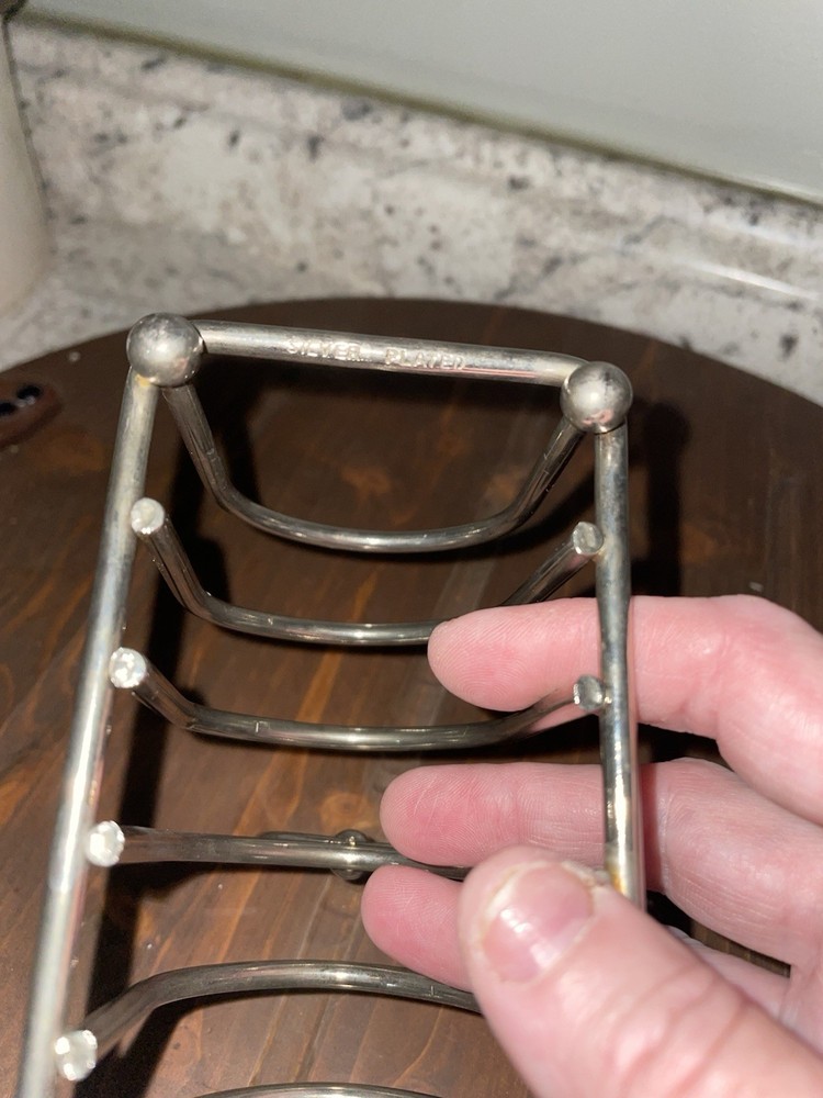 Silver Plated 6-Slot Toast Rack Vintage Metalware