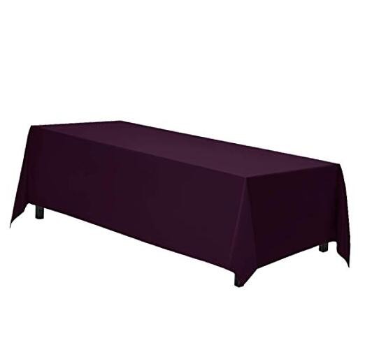 Rectangle Tablecloth - 90 x 132 Inch Table 132" x 90" (Rectangular) Eggplant