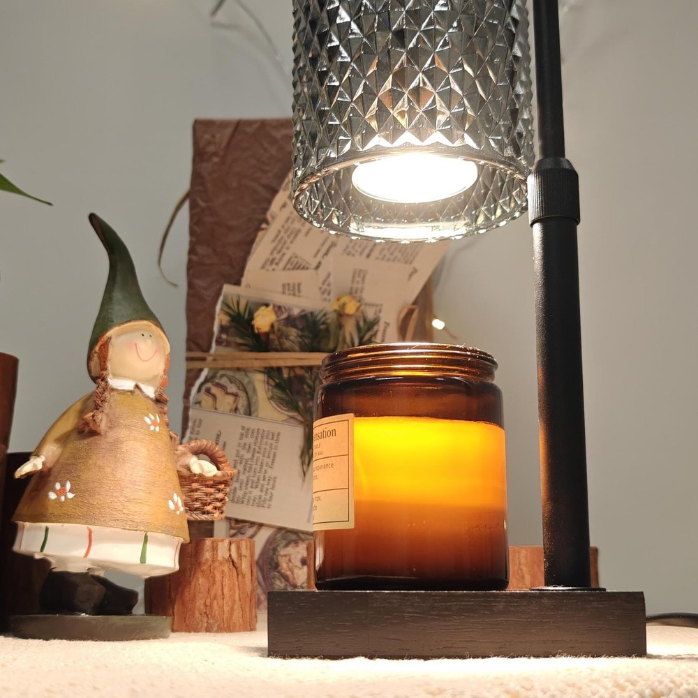 YAYIT Candle Warmer Lamp with Timer Dimmer Adjustable Height, Black