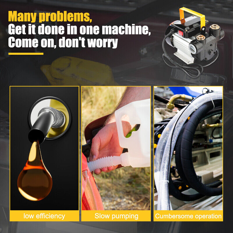 16GPM 550W Oil Diesel Fuel Transfer Pump Self Priming 110V AC 60L/min Oil Pump