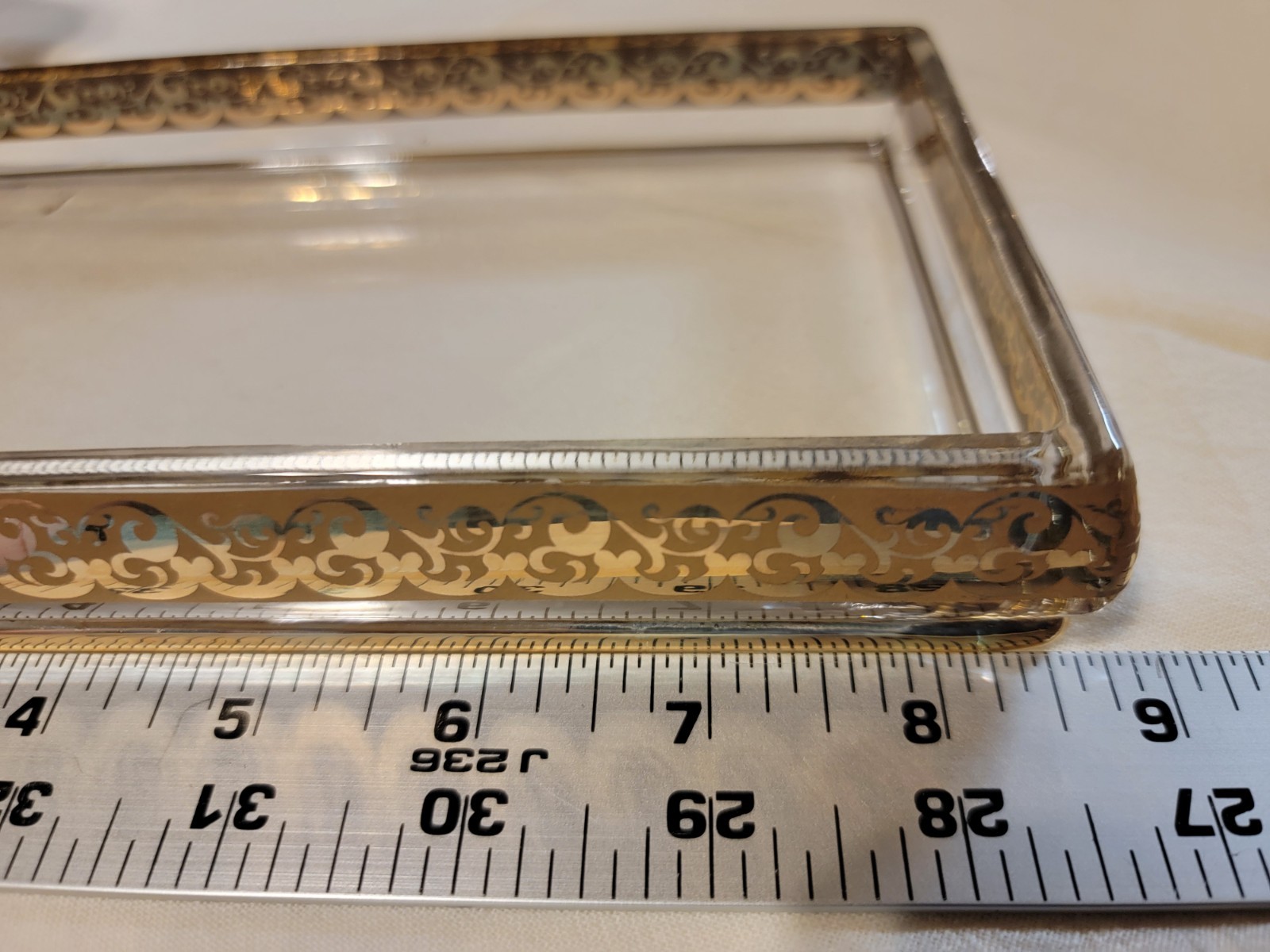 Vintage Gold Trimmed Glass NOBILITY Soap Dish, Tray, & Toothbrush Holder