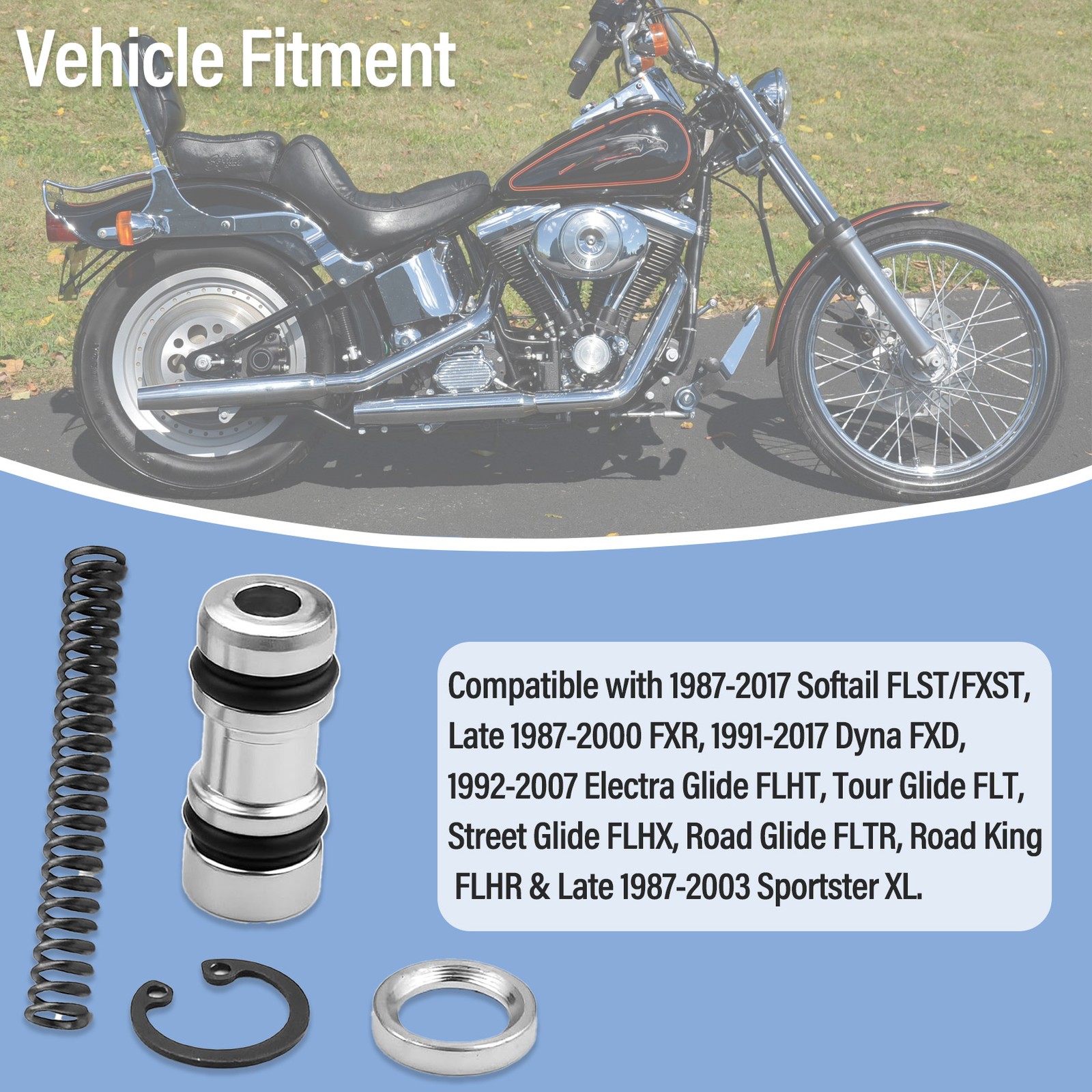 Rear Brake Master Cylinder Rebuild Kit 1987-2003 Sportster Replaces # 42382-87