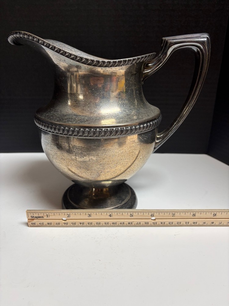 Antique Crescent Silver-Plated Pitcher, Likely Early 20th Century