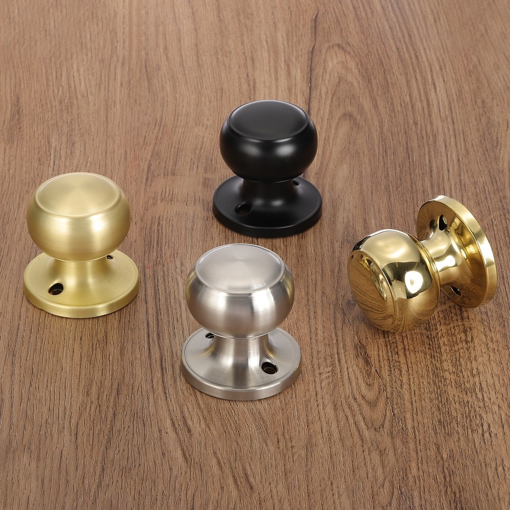 4Pack One Side Dummy Door Knobs Round Door Handles Flat Ball Knob Matte Black
