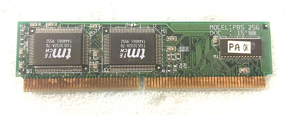 PULLS PBS-256 256K SYNC CACHE MODULE TMTECH T32L3232A-7Q GREEN PCB RM2-CMP54-2