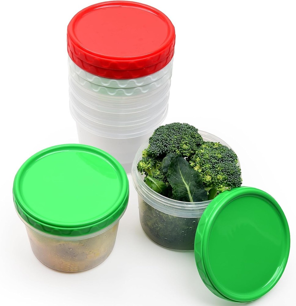 8 oz Small Freezer Containers W/ Lids Stackable Plastic Food Storage Container 1