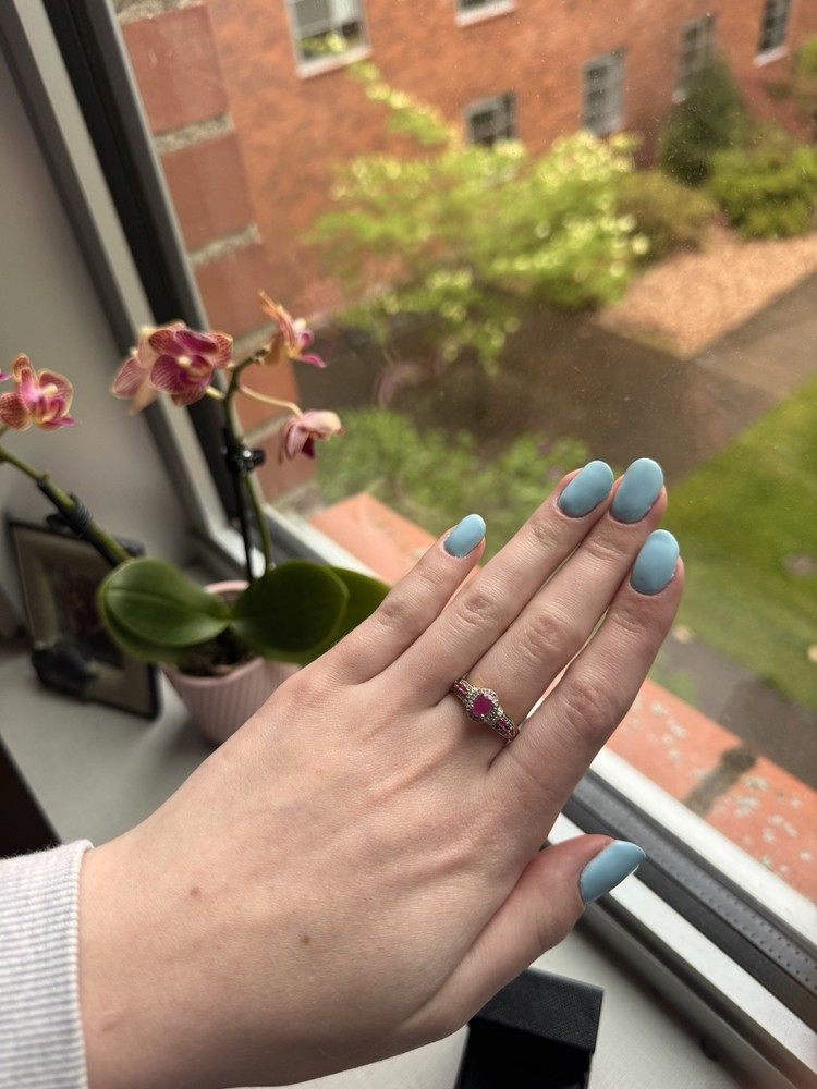 Ruby Diamond 14k Gold Ring Size 7