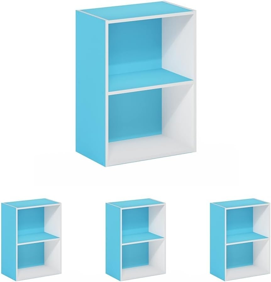 Luder Bookcase / Book / Storage 2-Tier Light Blue/White