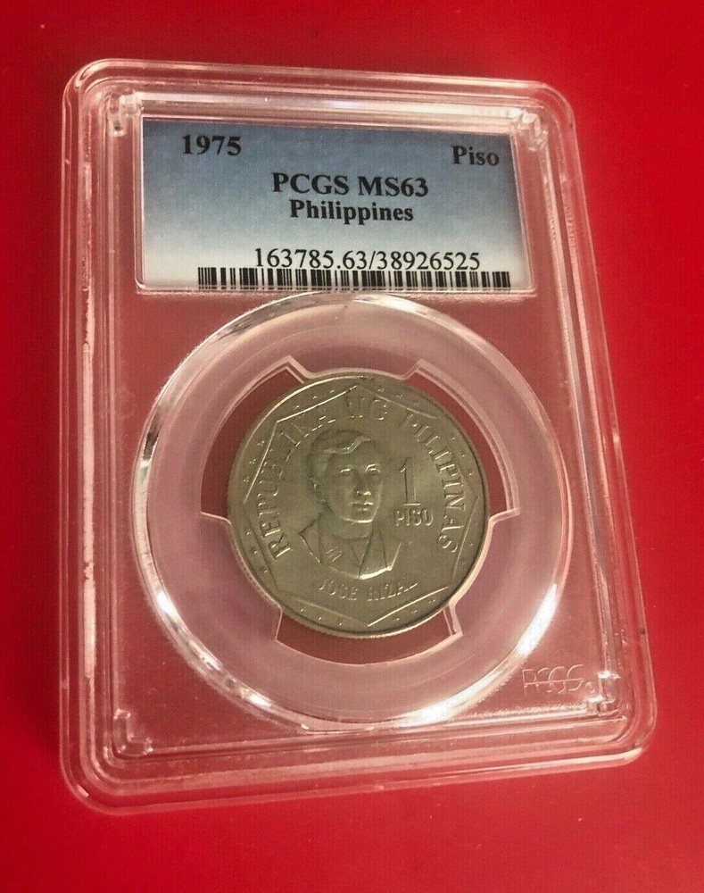 1975 Philippines One Piso (1 P), PCGS MS 63