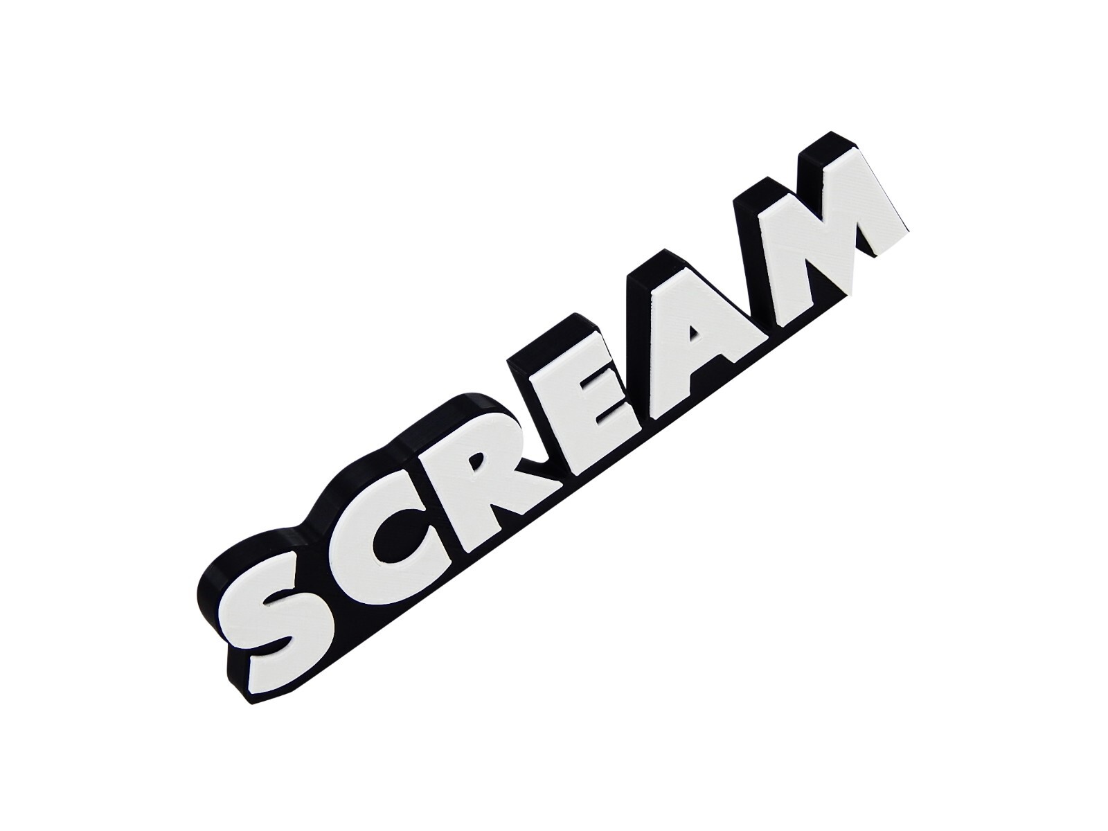 Scream 3D Logo Sign Display Horror Movie Wall Desk Shelf Art 8" x 1 1/2" x 3/8