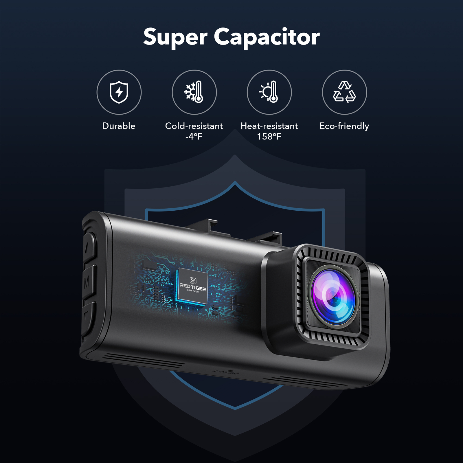 REDTIGER 4K Dash Cam Front and Rear Dual Dash Camera WIFI&GPS With 32GB SD Card