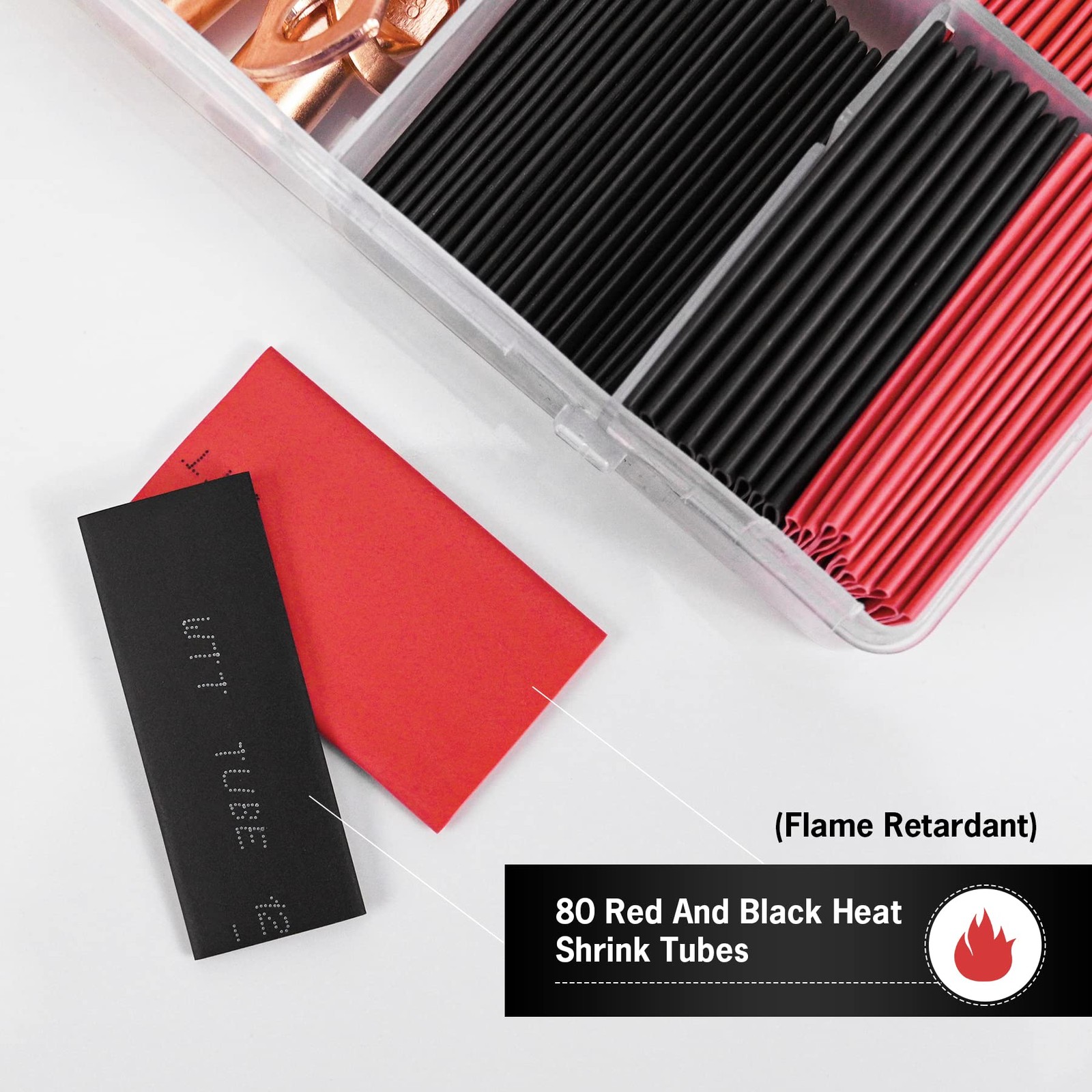 Copper Battery Cable Ends Wire Lugs Assortment Kit AWG 2 4 6 8 10 Gauge 150pcs