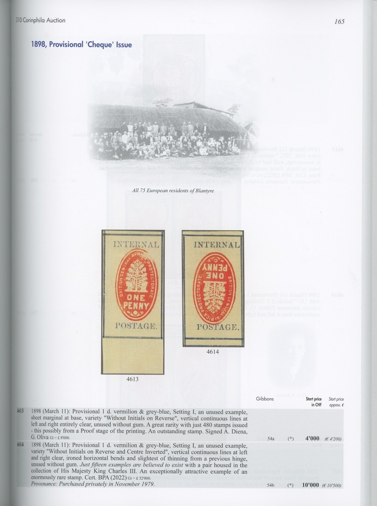 British Africa, St. Helena, Ascension, Specialized Auction Catalog Corinphila