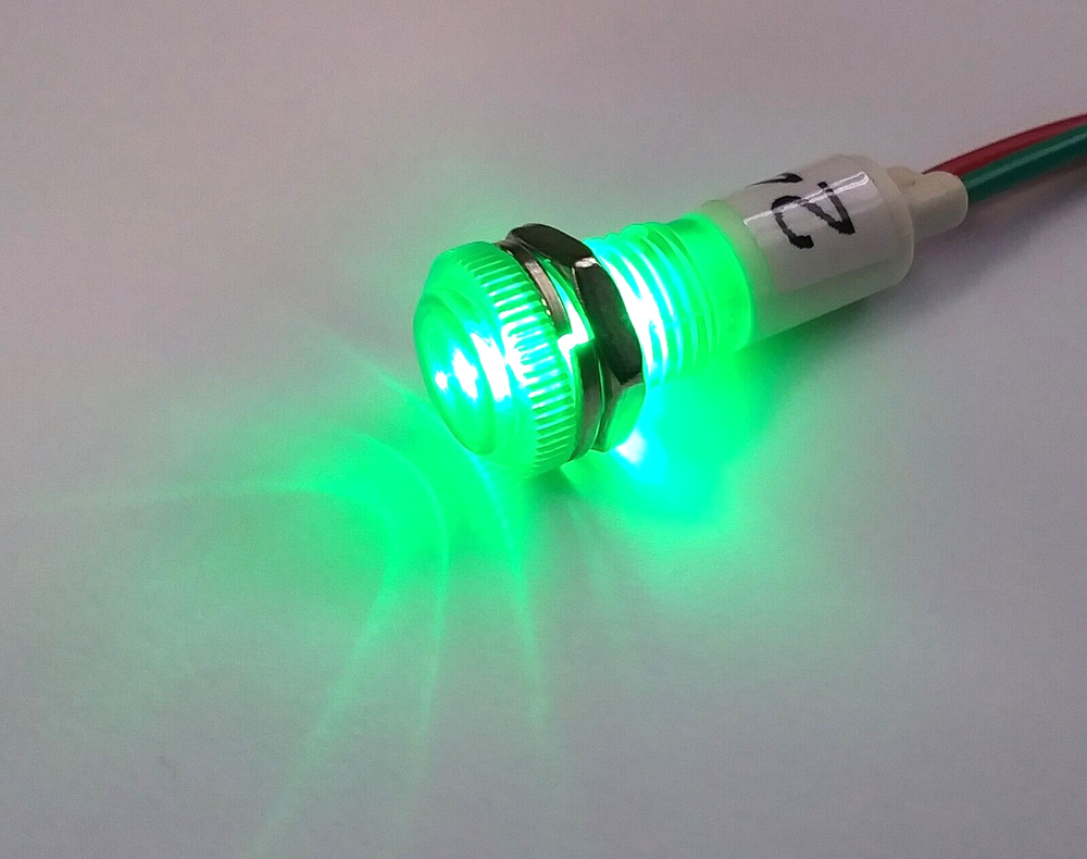 BBT 24 volt Waterproof Green LED Low-Profile Indicator Light