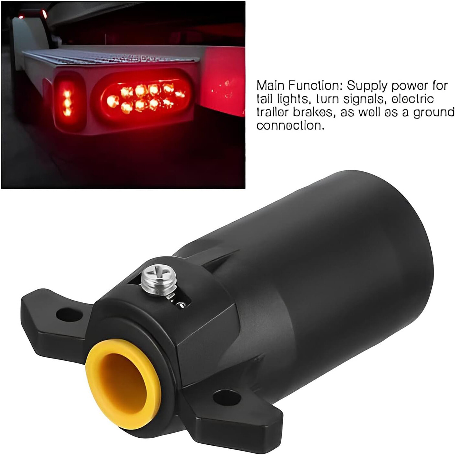 Pair 7 Way Round RV Style Trailer Light Plug Connector Replacement End Blade Euo