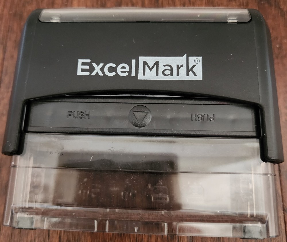 Self inking stamp "Address Correction Requested" in green #10 font