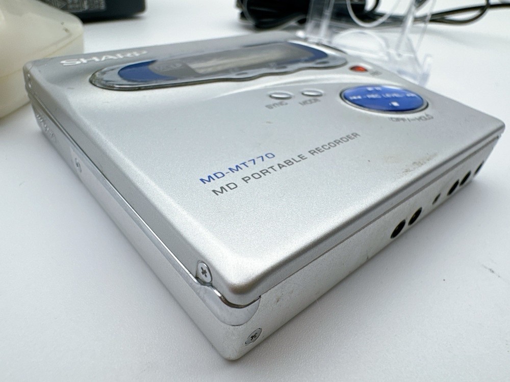 Sharp MD-MT770 Silver MiniDisc MDLP Recorder Player Remote Dock Tested