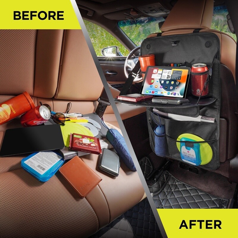 Multi-Pocket Car Backseat Organizer W/ Adjustable Desk Function Universal Fit US