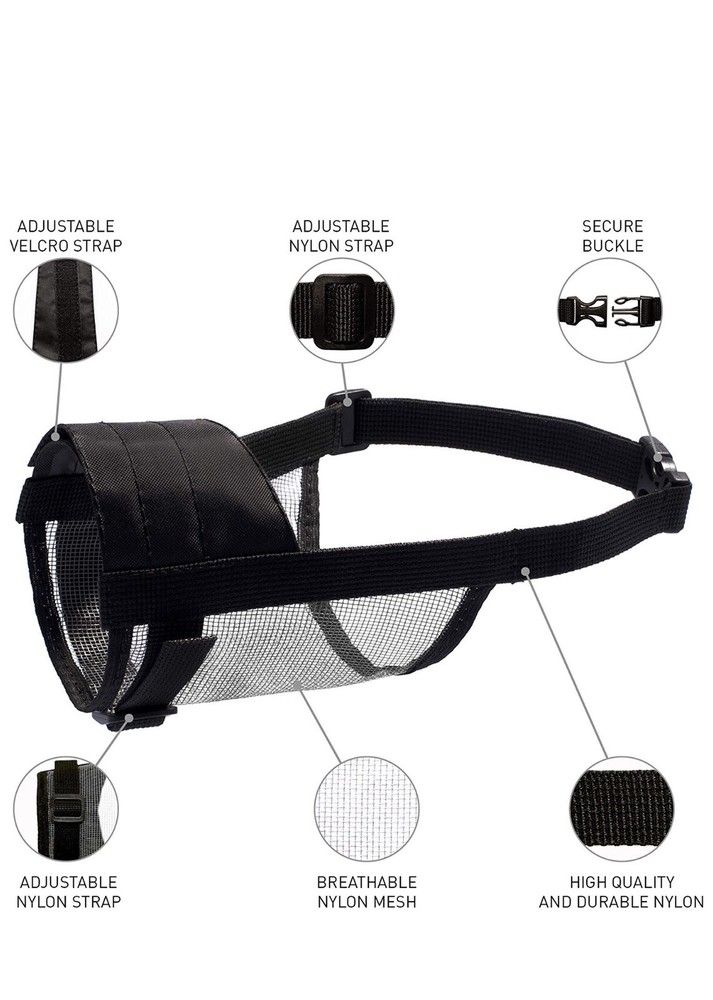 Nylon Dog Muzzle - 2PCS Anti-Biting Barking Adjustable Dog Muzzle - Nylon