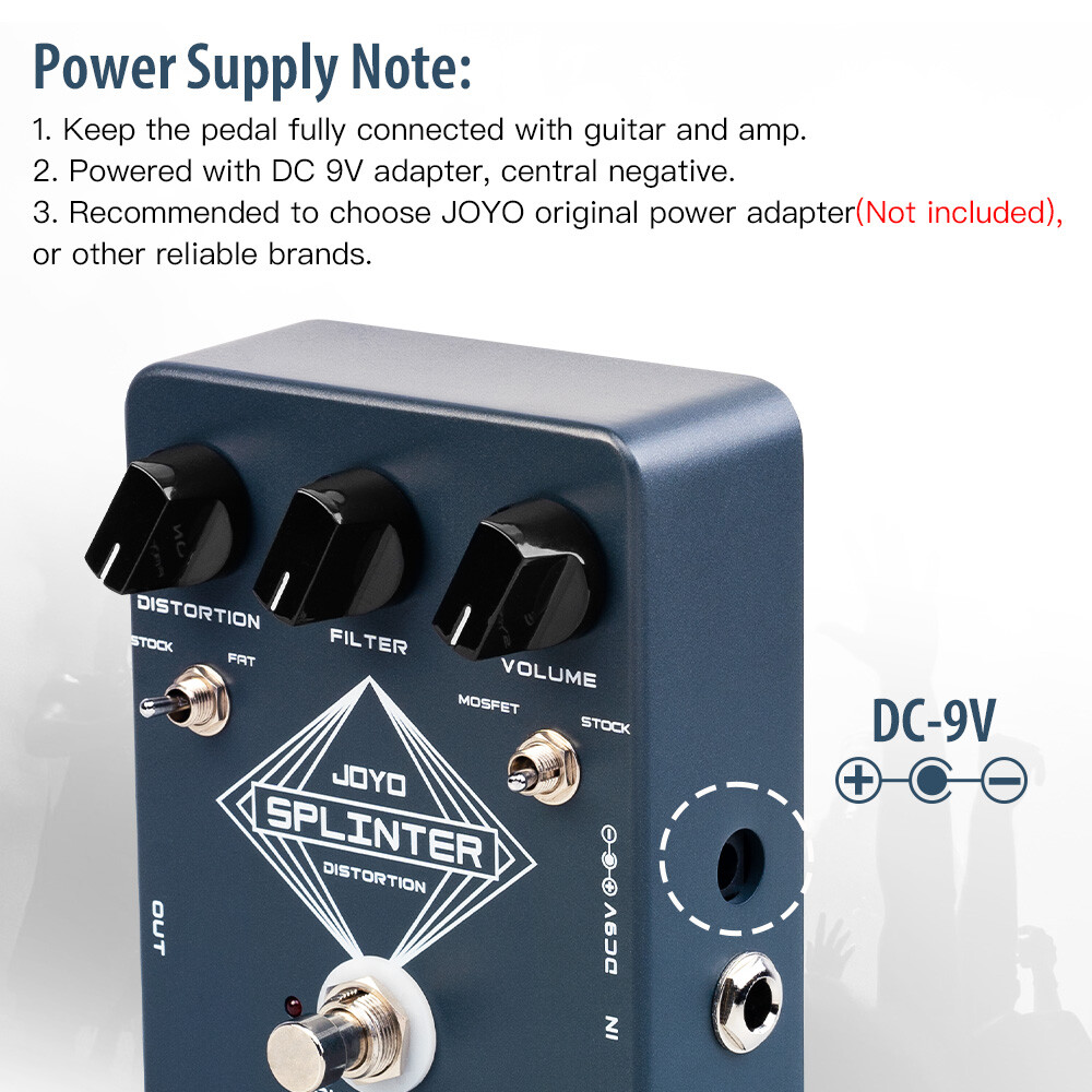 JOYO Distortion Guitar Effect Pedal 2 Modes with Clipping Circuits (Opened)