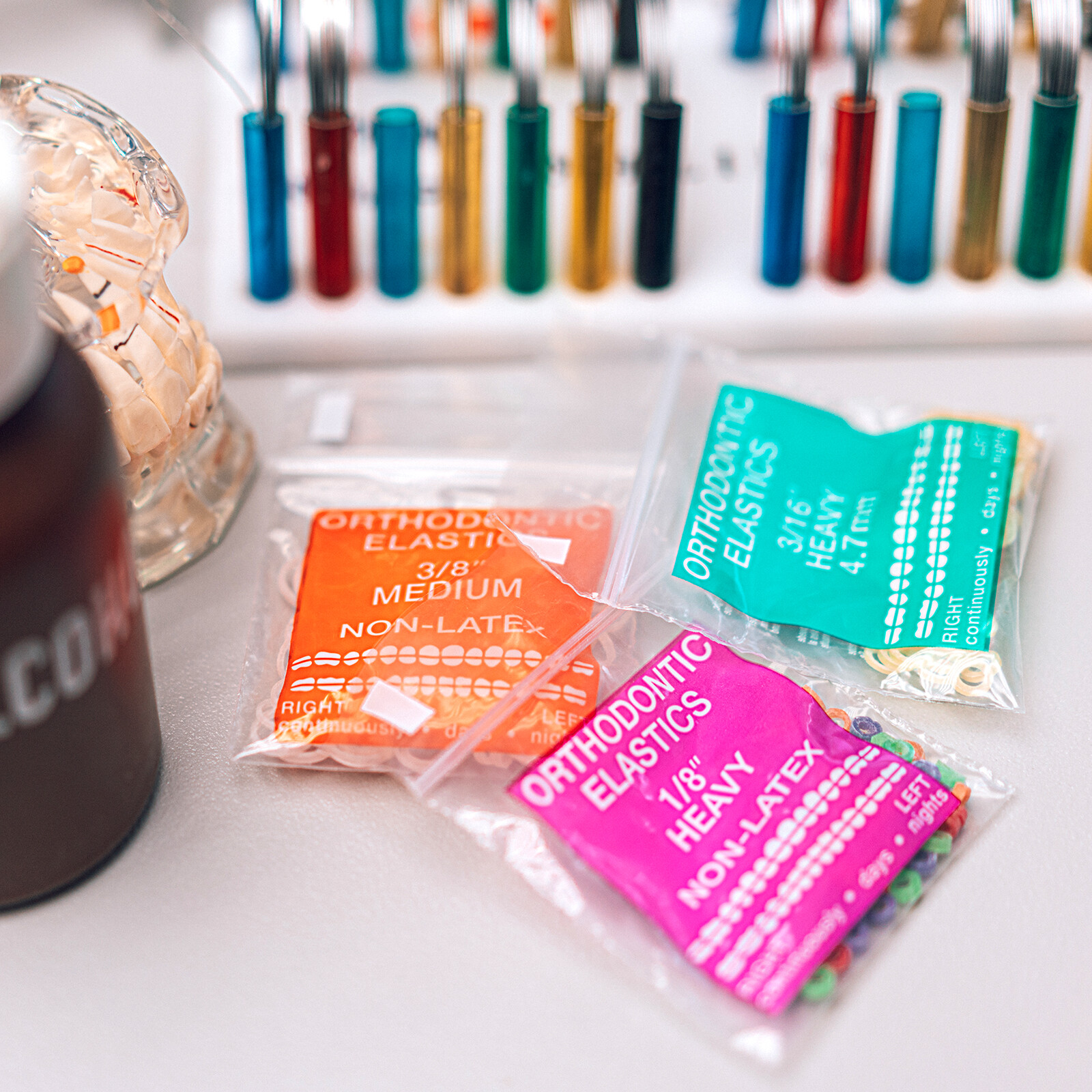 JMU Dental Orthodontic Elastics Intraoral Elastic Bands Latex Braces 100pcs/pk