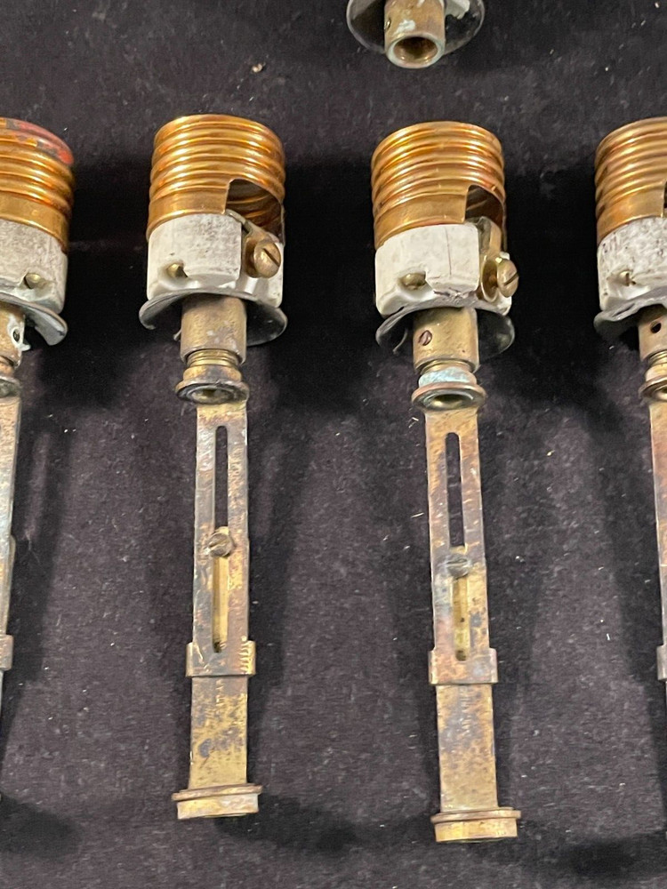 set of 5 antique adjustable medium base sockets