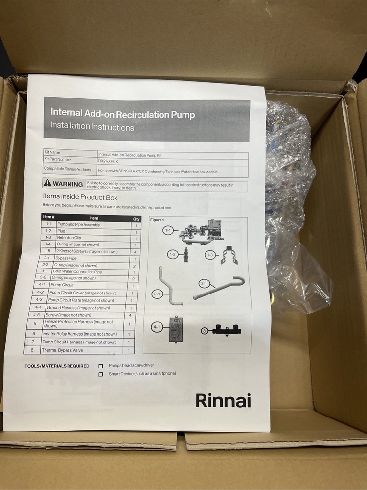 Rinnai Internal Add-on Recirculation Pump Conversion Kit in - RX2RXPCK