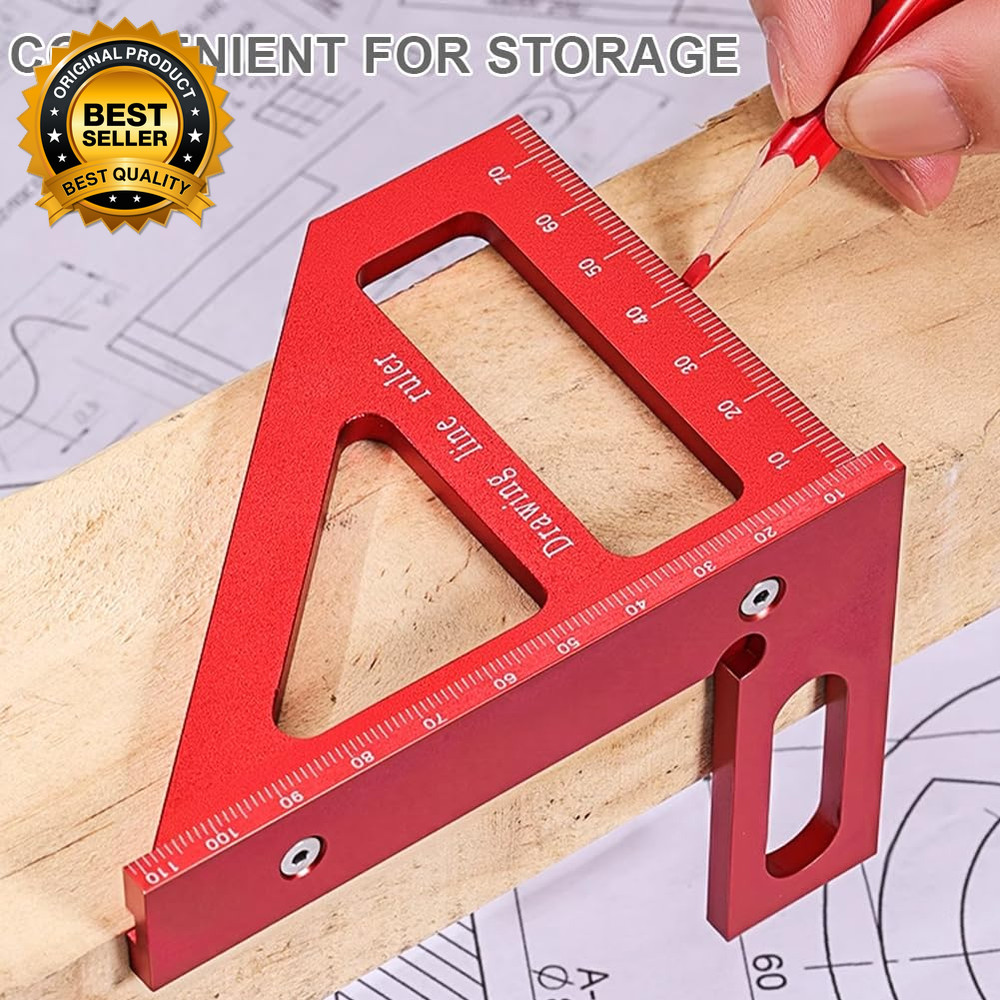 3D Multi-Angle Measuring Ruler, Miter Triangle Ruler High Precision Layout Measu
