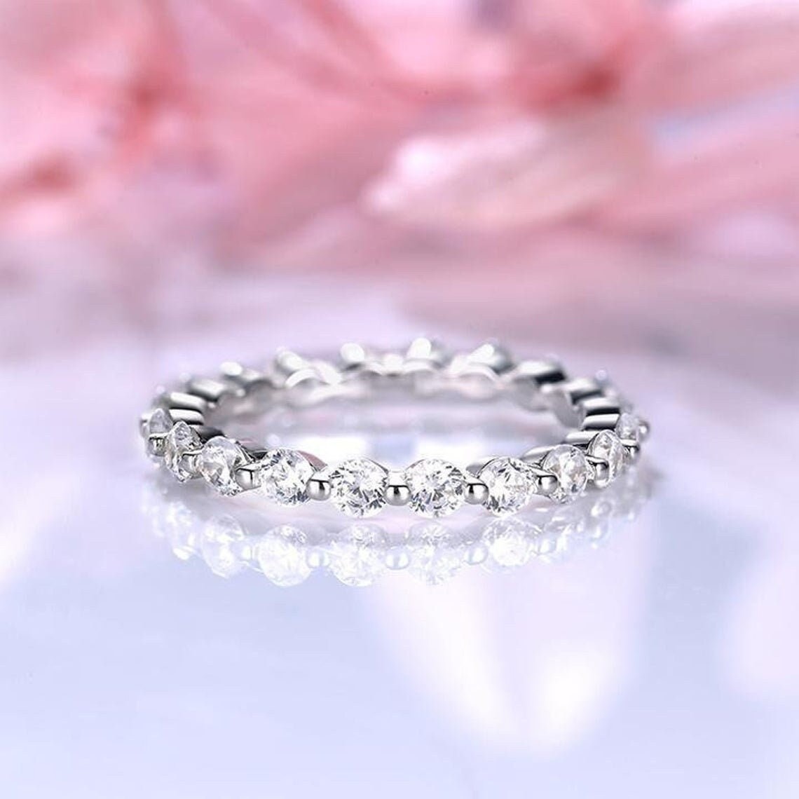 2.50 CT Cushion Cut VVS1 Moissanite Wedding Bridal Ring Set Solid 14K White Gold