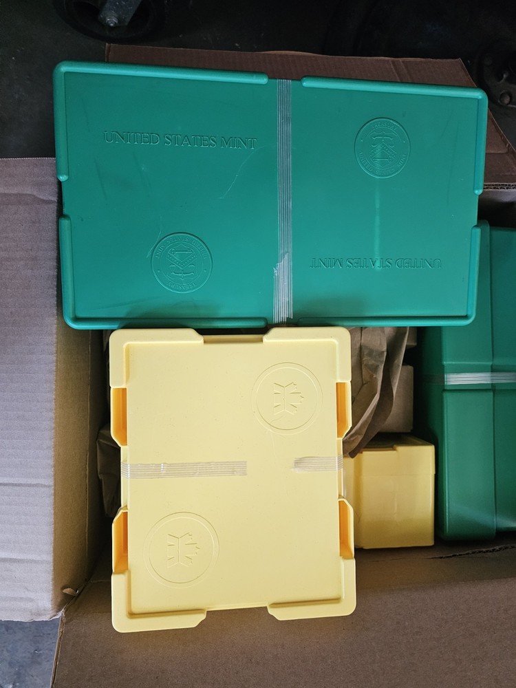 Two Empty Monster Box Silver Eagles & Maple Leaf 🍁 Yellow & Green. Mint Conditi