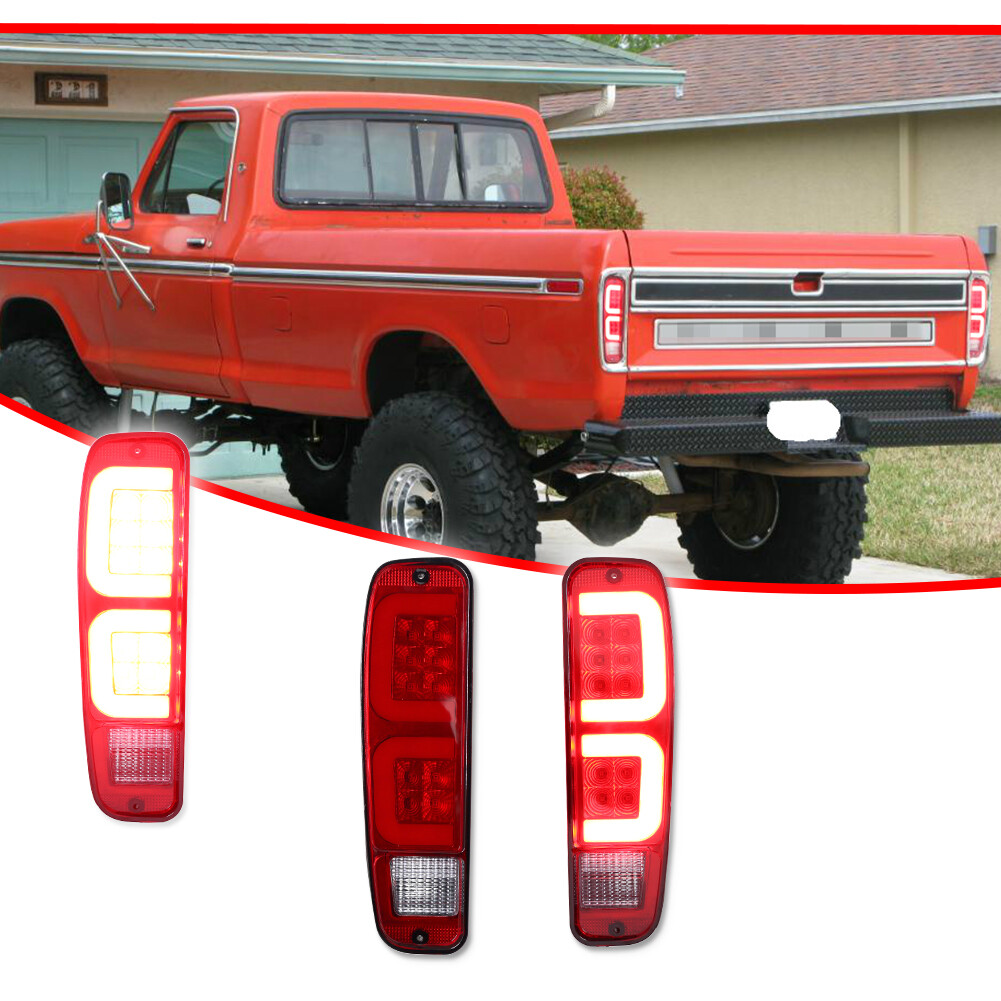 Red LED Rear Tail Lights Assembly For 74-91 Ford E150 F150 250 350 100 Bronco