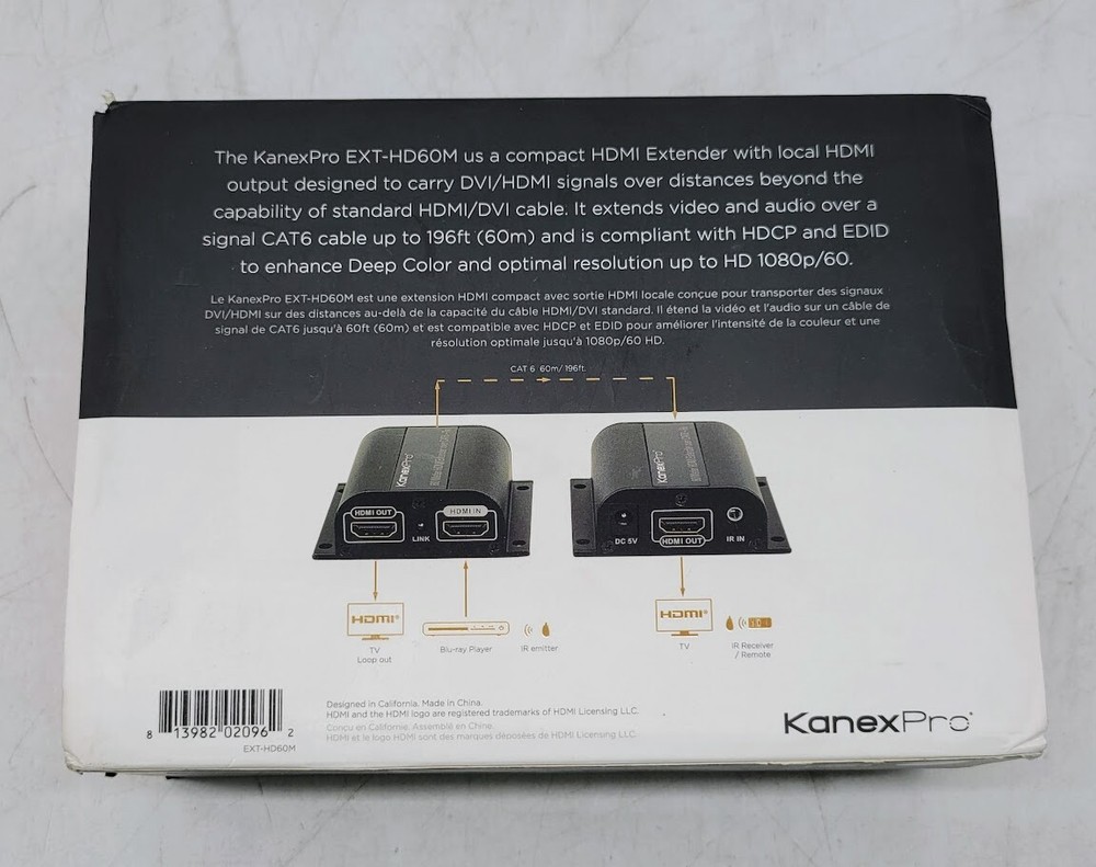 Kanexpro HDMI Extender over CAT6 EXT-HD60M