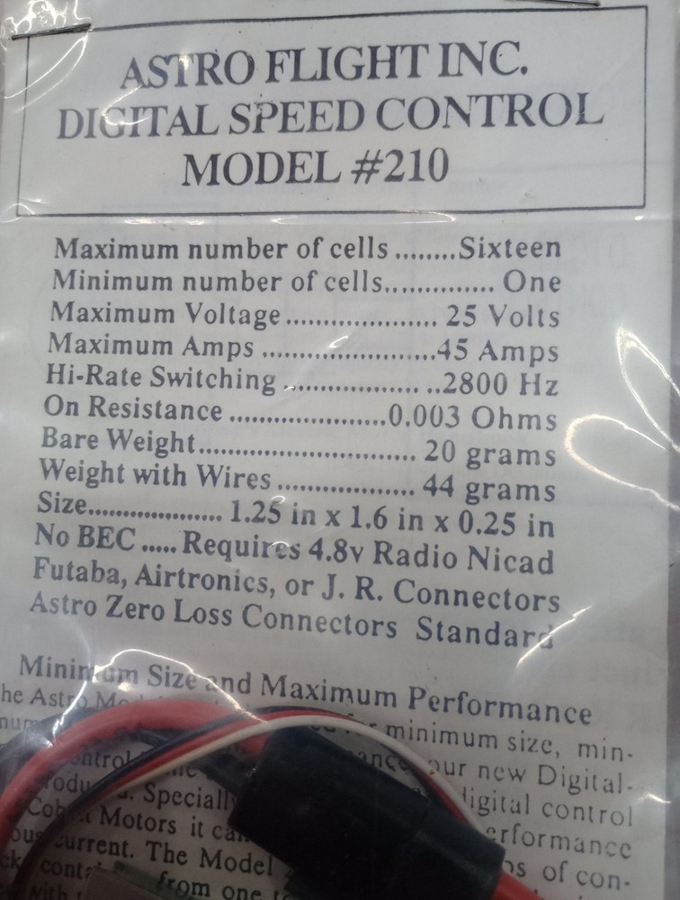 Vintage Astro Flight Digital Speed Controller Model 210
