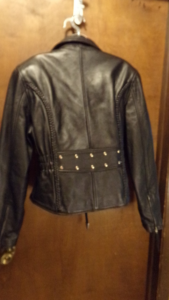XPERT Thinsulate Black Leather Biker Jacket Coat Womens Size Large