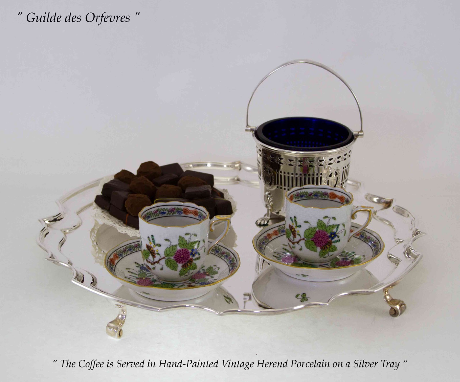 Silver Chippendale Salver 14 in. with Feet