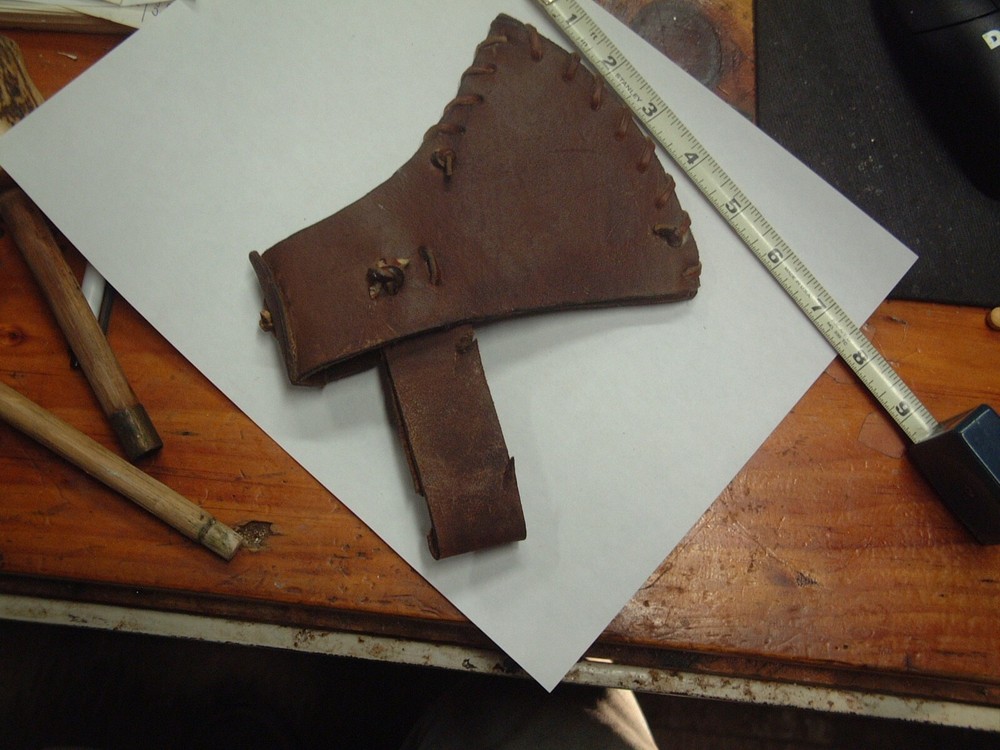 Primitive Handcrafted Leather Axe Sheath Protector Camping Axe Handle Guard
