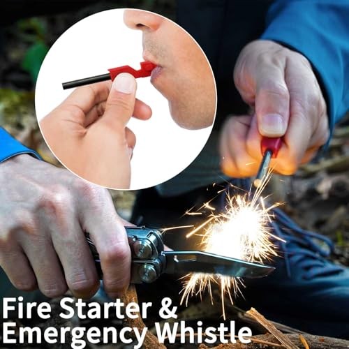 Multitool, 22-in-1 Multi-tool Pliers with Fire Starter, Emergency Whistle,