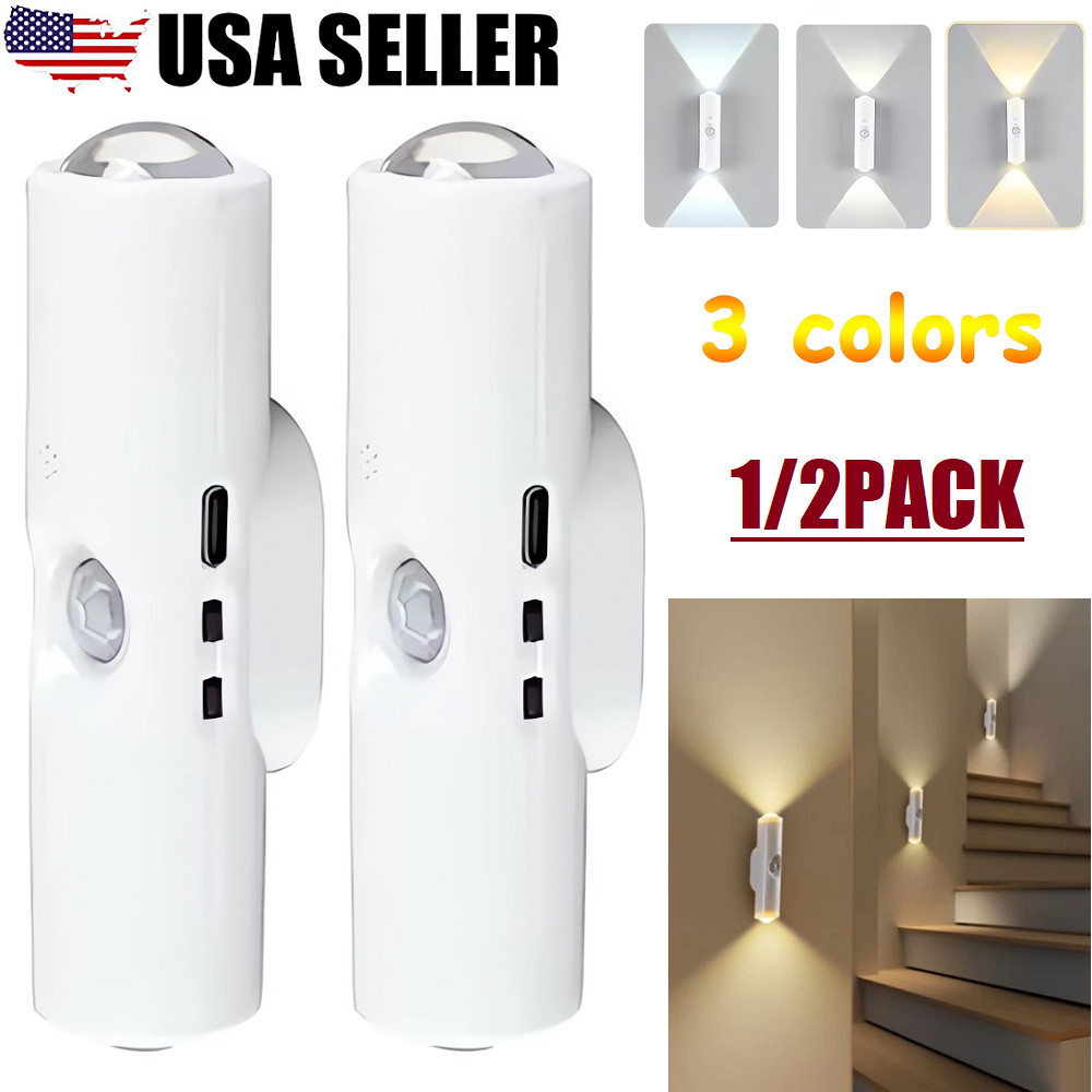 2x Rechargeable Smart LED Motion Sensor Ambient Light, Motion Sensor Night Light