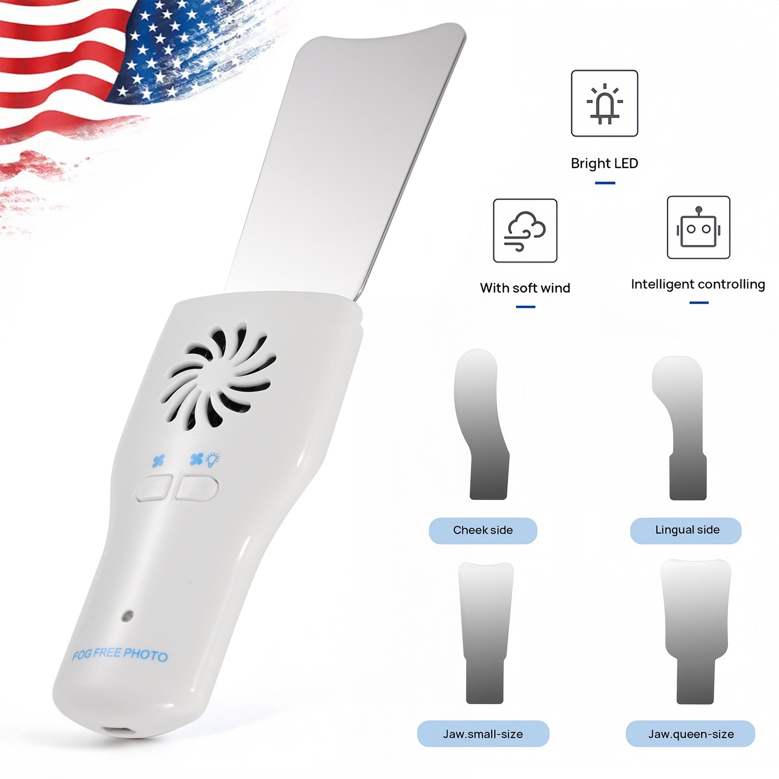 Dental Occlusal Mirror Fog Free LED Oral Intra Photo System 4 Mirrors Anti-Fog