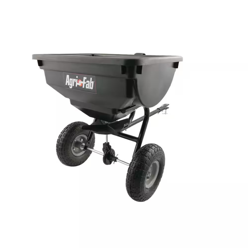 Tow Behind Grass Seed Salt Broadcast Lawn Fertilizer Spreader Pull Rustproof