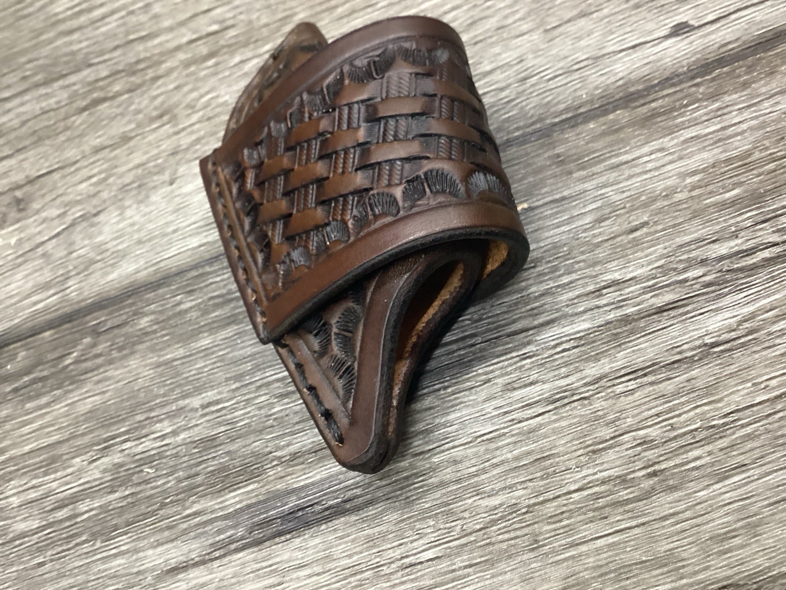 Leather Folding Knife Sheath Horizontal Mini Trapper Size(Sheath Only)