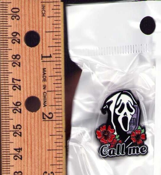 Scream Ghostface "Call me" Enamel Pin NEW