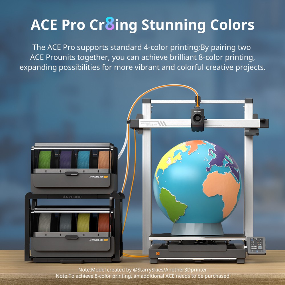【Refurbished】ANYCUBIC Kobra 3 Max Combo +New ACE PRO 3D Printer Multicolor Print