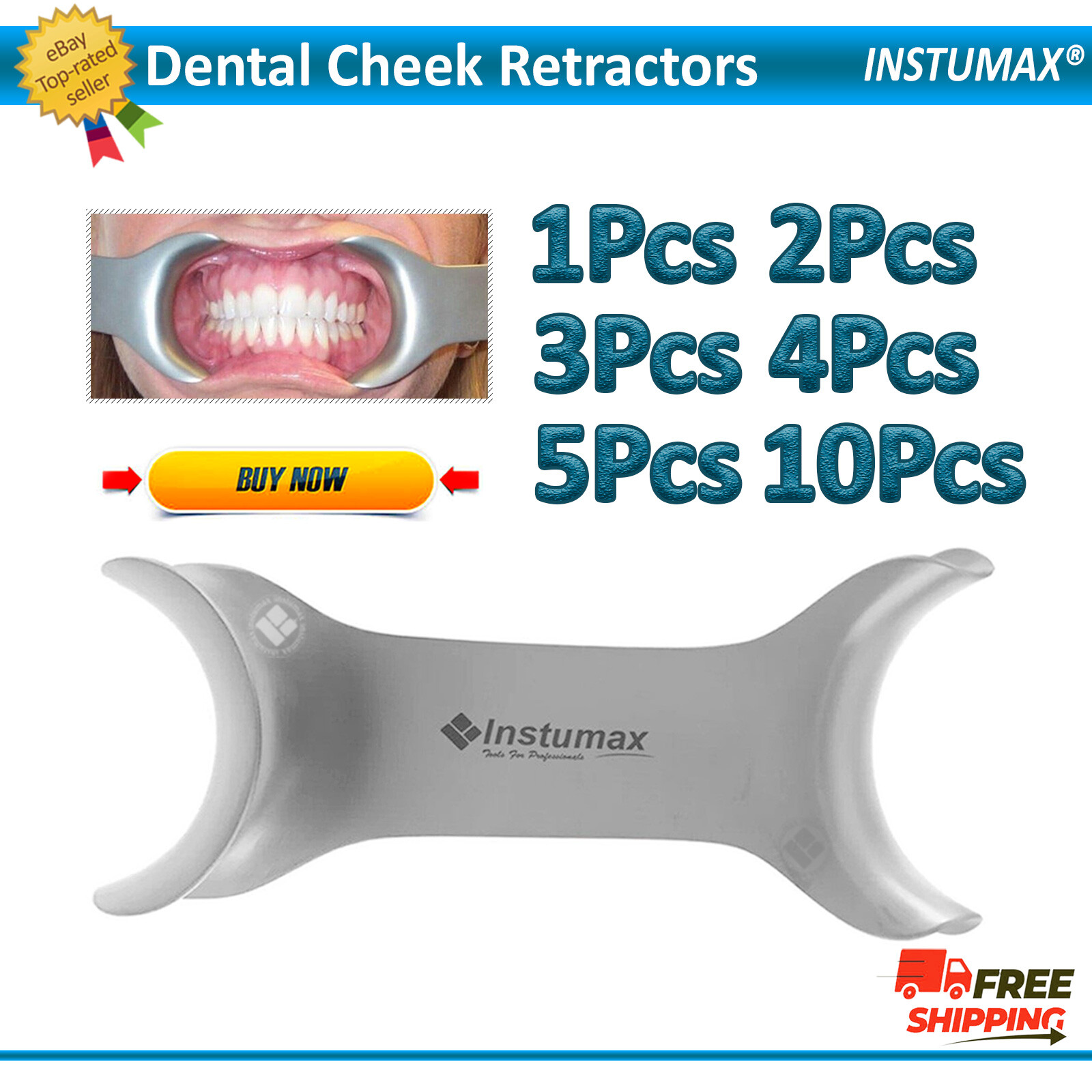 Dental Stainless Steel Mouth Opener Metal Cheek Lip Retractor Double-Head Tool