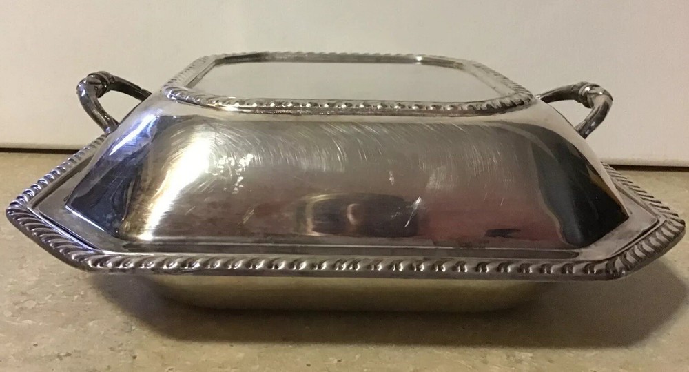 Vintage Sheffield Silver Co Silver Plate Covered Dish Server USA