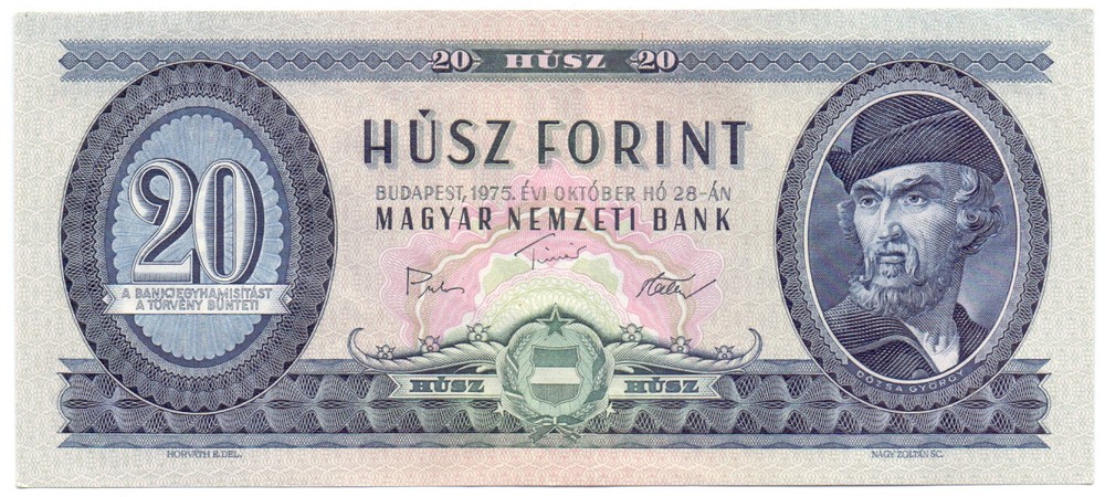 Hungary 20 forint 1975 UNC