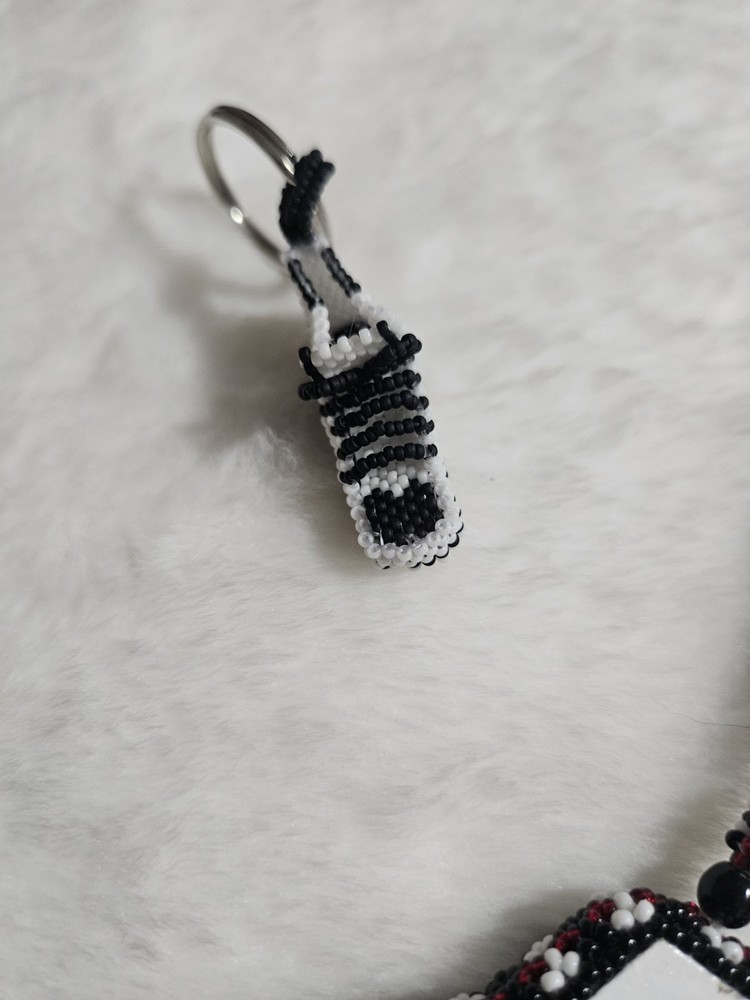 Nike handmade Beaded Logo Medallion & Sneaker Keychain Set