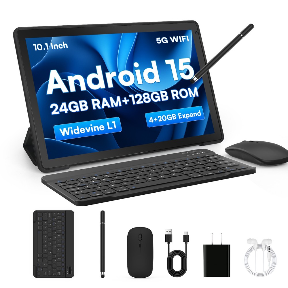 10.1 inch Android 15 Tablets Touchscreen Octa-Core 24GB RAM 128GB ROM WIFI